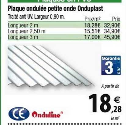 plaque ondulée petite onde onduplast onduline