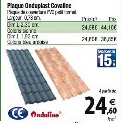 plaque onduplast covaline onduline