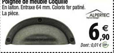 poignée de meuble coquine alpertec