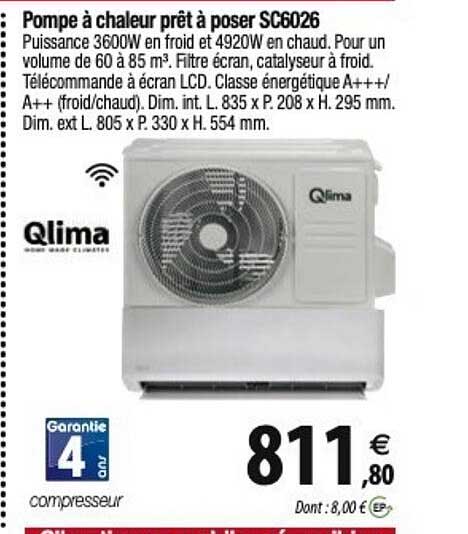 Pompe à Chaleur Prêt à Poser Sc6026 Qlima