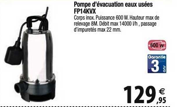 pompe d'évacuation eaux usées fp14kvx