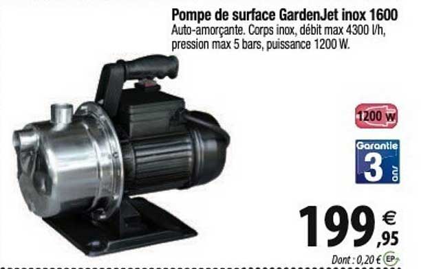 Pompe De Surface Gardenjet Inox 1600