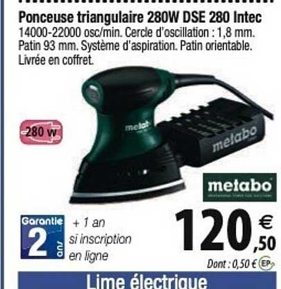 ponceuse triangulaire 280w dse 280 intec