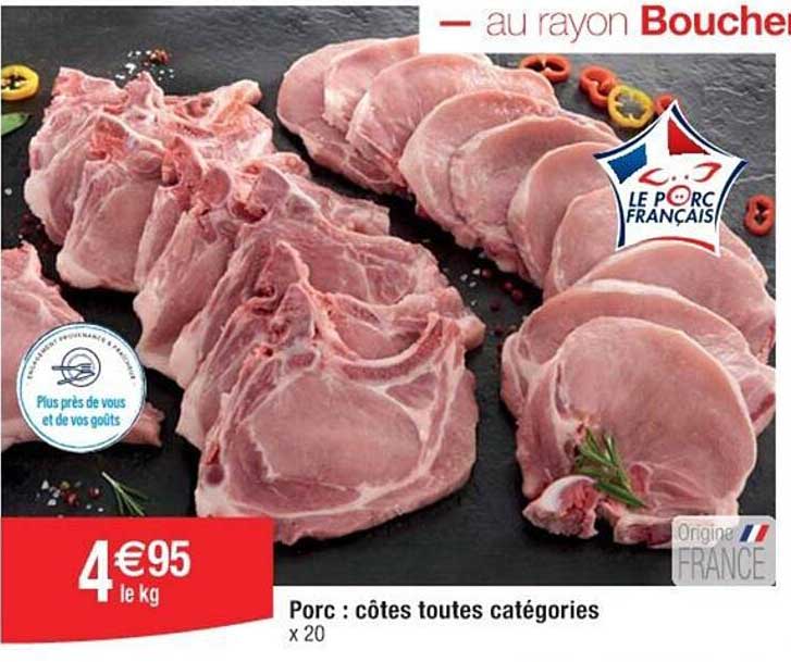 Porc : Côtes Toutes Catégories