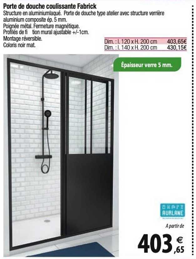 Porte De Douche Coulissante Fabrick