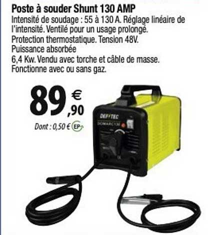 poste à souder shunt 130 amp
