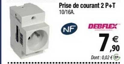 prise de courant 2 p+t debflex