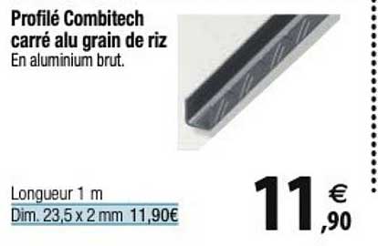 Profilé Combitech Carré Alu Grain De Riz
