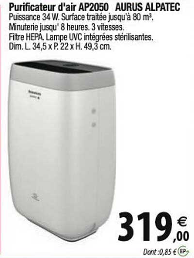 purificateur d'air ap2050 aurus alpatec