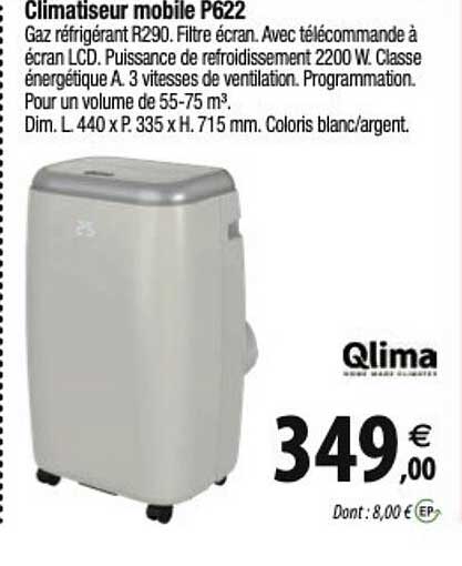 Qlima Climatiseur Mobile P622