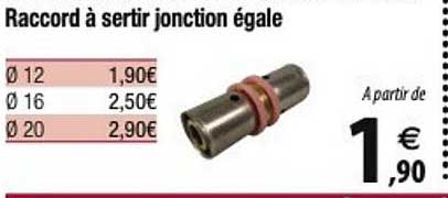 raccord à sertir jonction égale