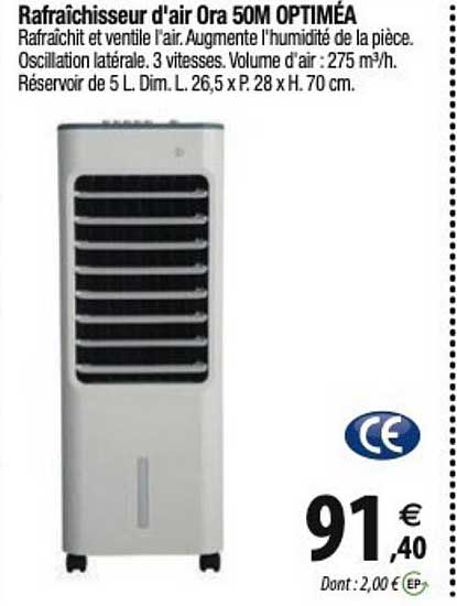 rafraîchisseur d'air ora 50m optiméa
