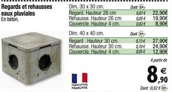 regards et rehausses eaux pluviales