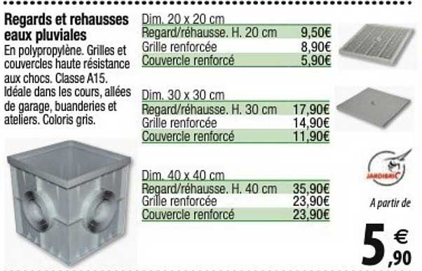 regards et rehausses eaux pluviales