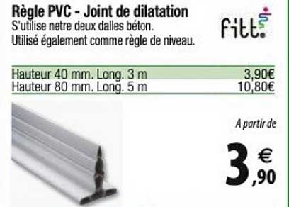 règle pvc - joint de dilatation