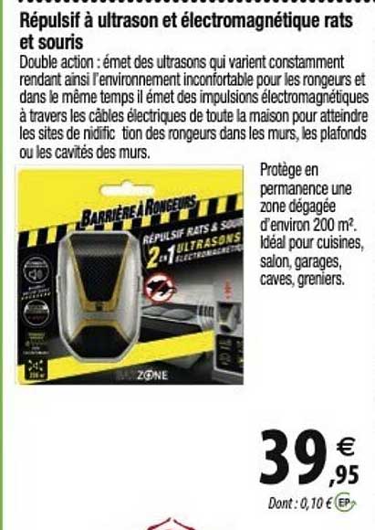 répulsif à ultrason et électromagnétique rats et souris