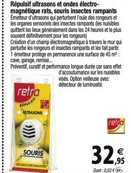 répulsif ultrasons et ondes électromagnétique rats, souris insectes rampants