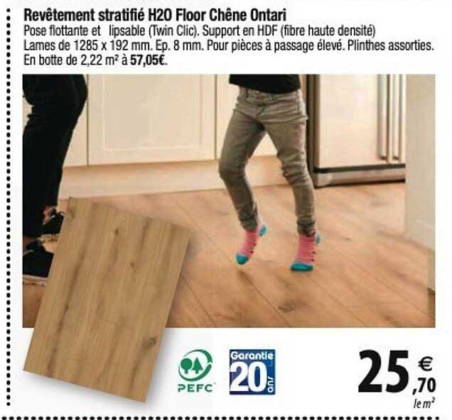 revêtement stratifié h20 floor chêne ontari