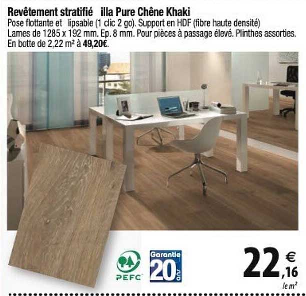 Revêtement Stratifié Illa Pure Chêne Khaki