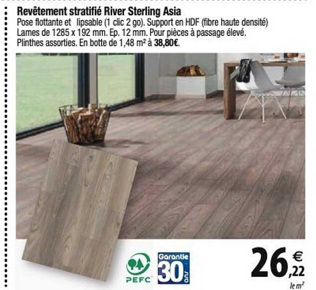 Revêtement Stratifié River Sterling Asia