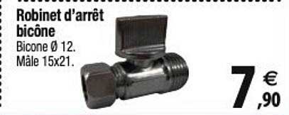 robinet d'arrêt bicône