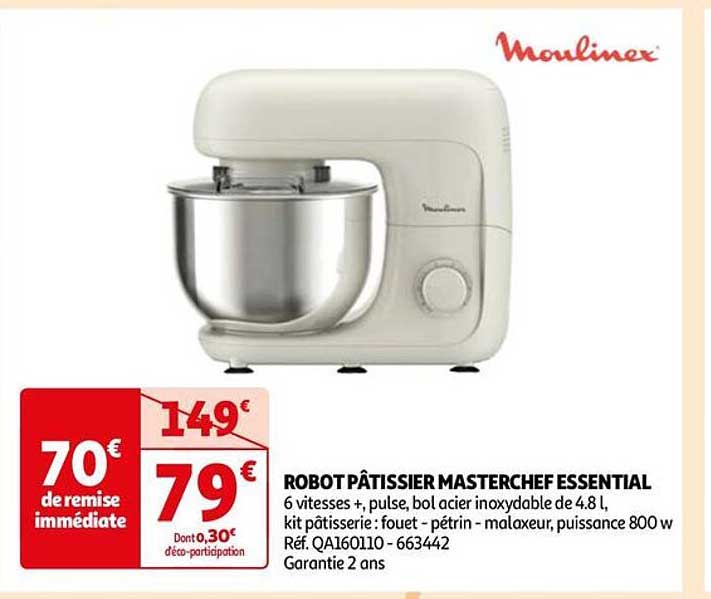 robot pâtissier masterchef essential moulinex
