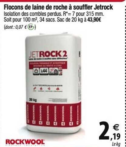 Rockwool Flocons De Laine De Roche à Souffler Jetrock