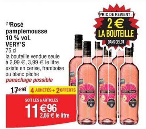 rosé pamplemousse 10% vol. very's