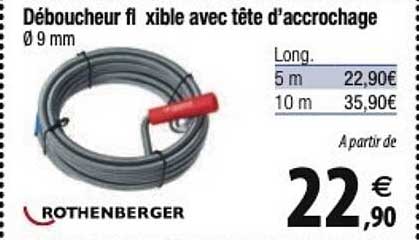 rothenberger déboucheur flexible avec tête d'accrochage