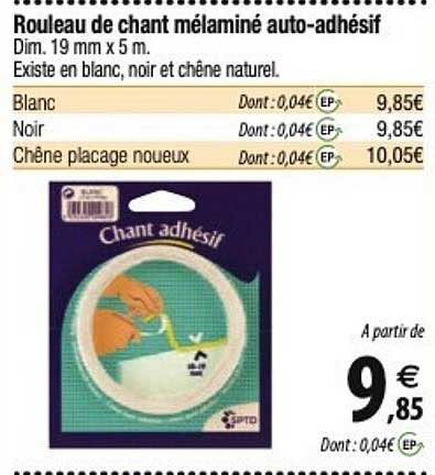 rouleau de chant mélaminé auto-adhésif