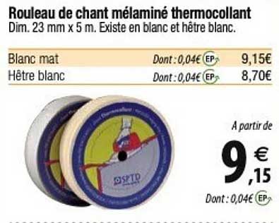 rouleau de chant mélaminé thermocollant