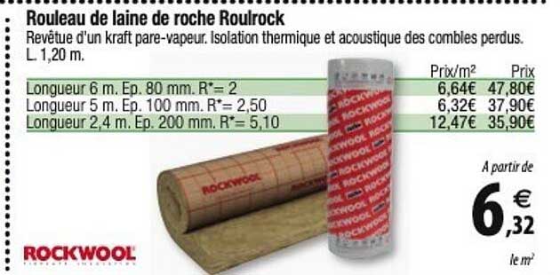 rouleau de laine de verre de roche roulrock rockwool