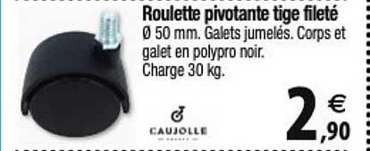 roulette pivoante tige fileté