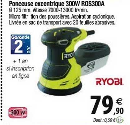ryobi ponceuse excentrique 300w ros300a