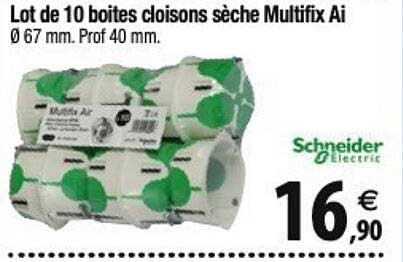 schneider lot de 10 boîtes cloisons sèche multifix ai