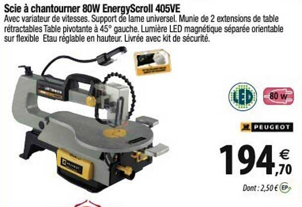 scie à chantourner 80w energyscroll 405ve
