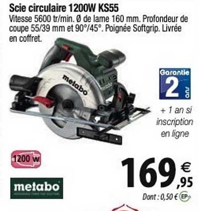 scie circulaire 1200w ks55 metabo