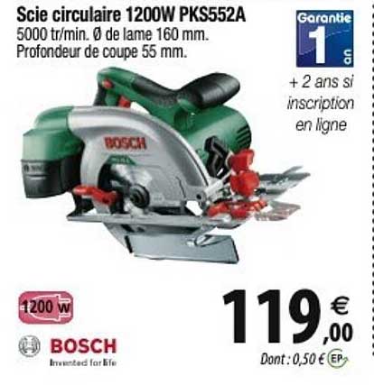 scie circulaire 1200w pks552a bosch