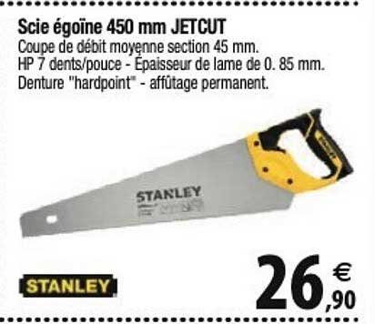 scie égoïne 450 mm jetcut stanley