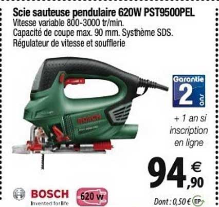 scie sauteuse pendulaire 620w ost9500pel bosch