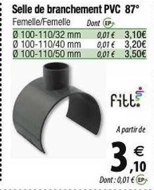 selle de branchement pvc 87°