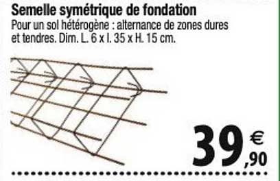 semelle symétrique de fondation