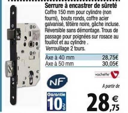 Serrure à Encastrer De Sûreté Vachette