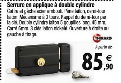 serrure en applique à double cylindre