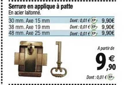 serrure en applique à patte