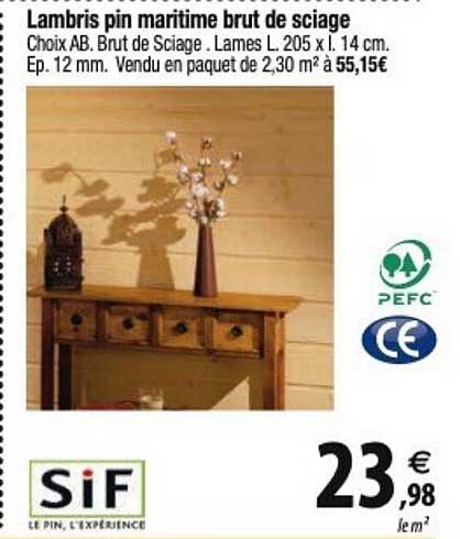 sif lambris pin maritime brut de sciage