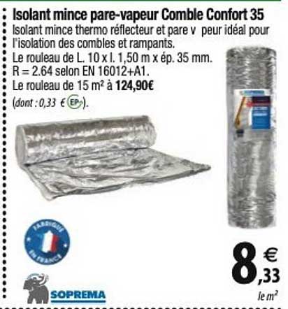 soprema isolant mince pare-vapeur comble confort 35