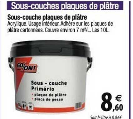 sous-couche plaques de plâtre go/on