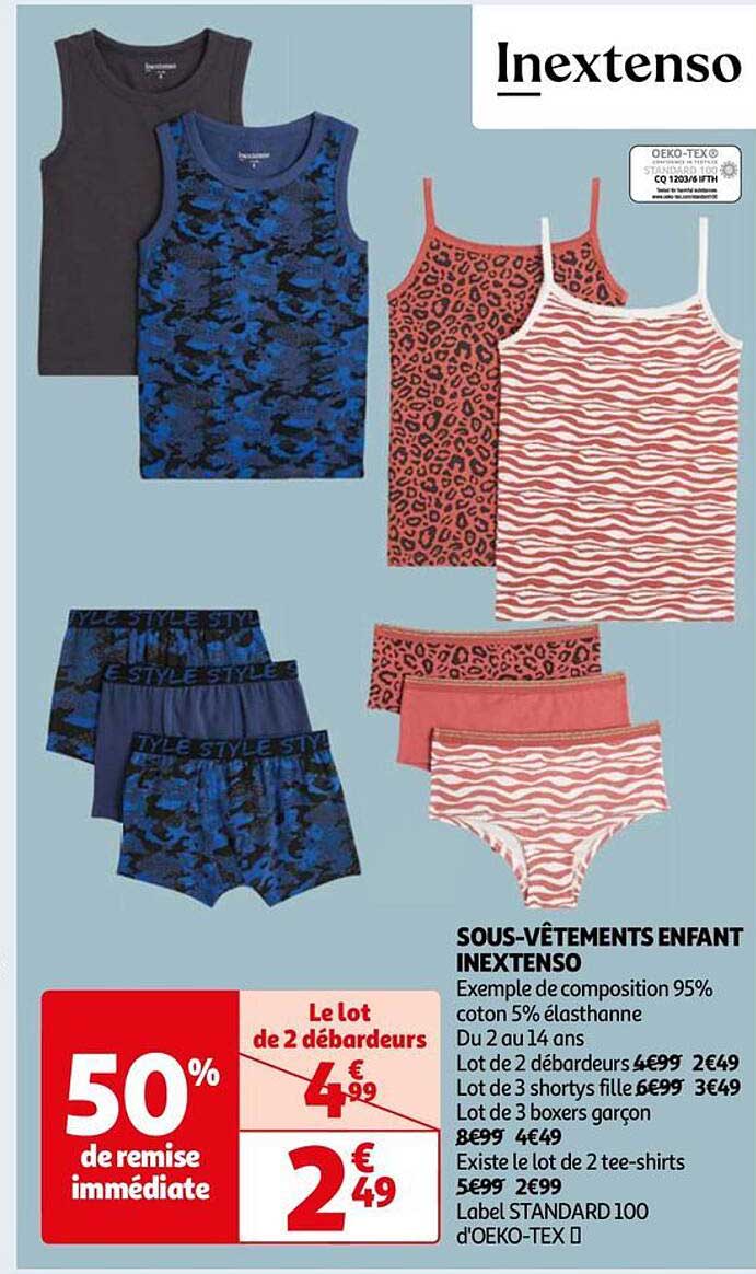 sous-vêtements enfant inextenso