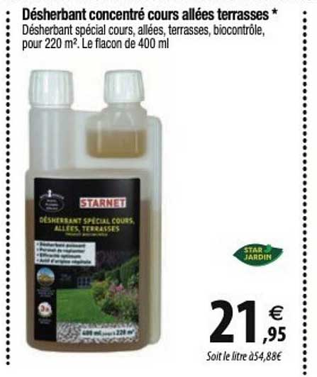 Star Jardin Désherbant Concentré Cours Allées Terrasses